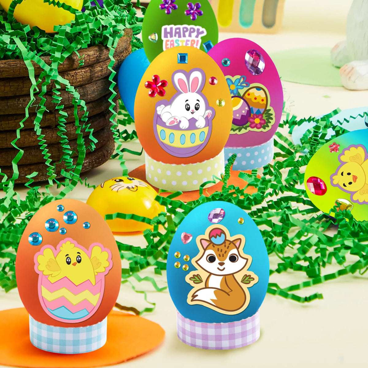 20-Piece DIY Easter Egg Decorating Kit for Kids' Parties and Craft Activities