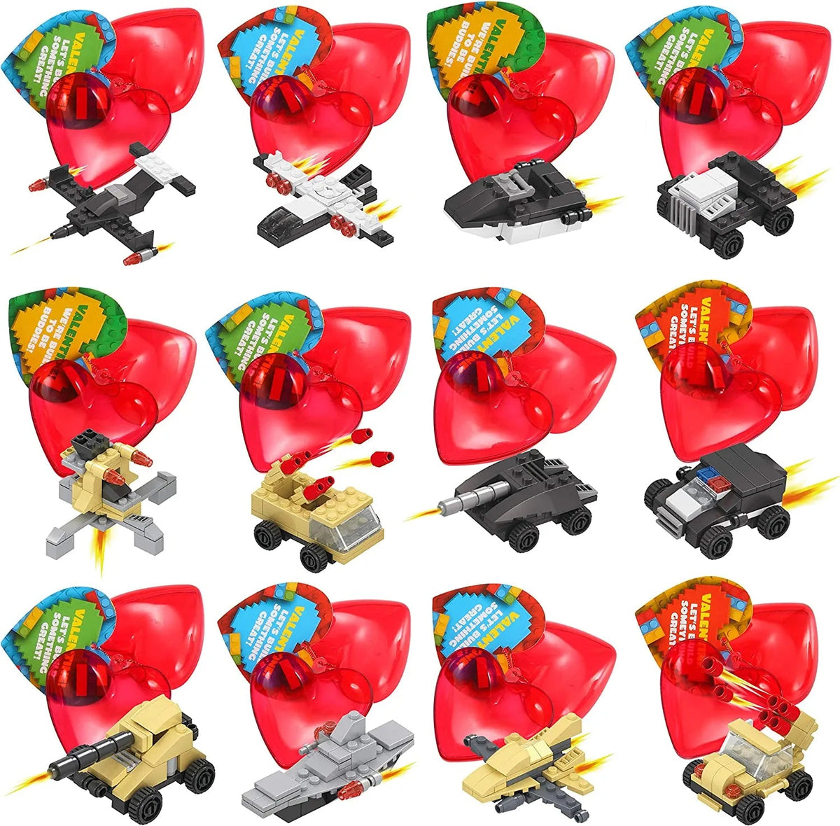 24 Prefilled Hearts with Valentine's Day Cards for Kids Classroom Exchange Gifts