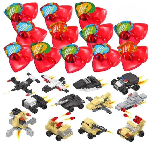 24 Prefilled Hearts with Valentine's Day Cards for Kids Classroom Exchange Gifts