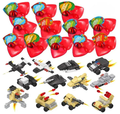 24 Prefilled Hearts with Valentine's Day Cards for Kids Classroom Exchange Gifts