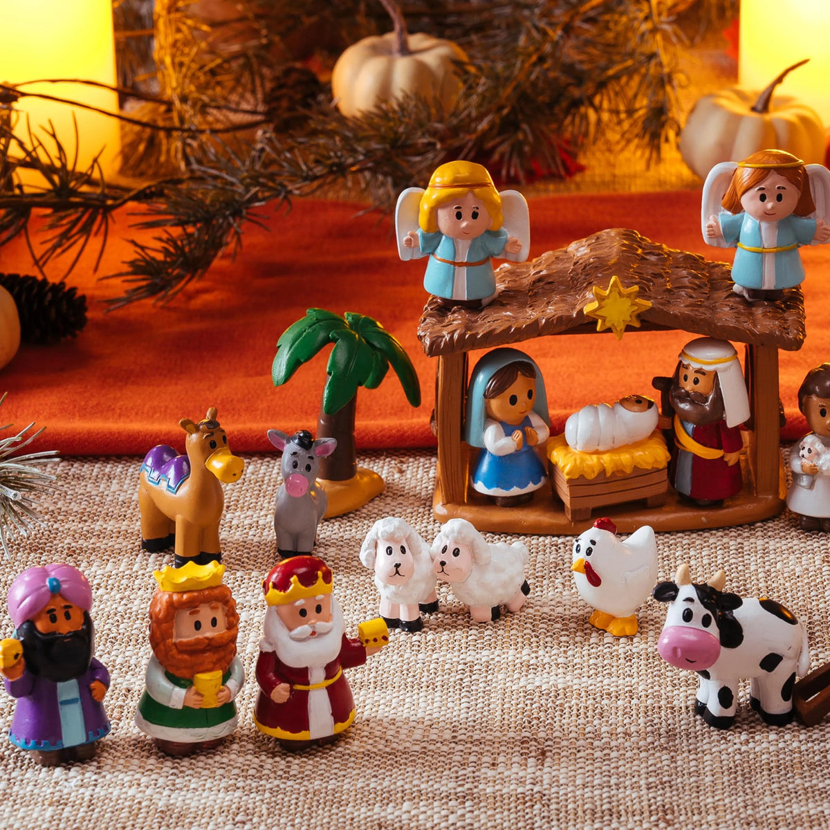 24-Piece Christmas Nativity Playset Figurines for Kids Toddlers Xmas Gift