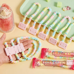24 Valentine's Day Bracelet Candy, Individually Wrapped Color Snacks for Kids