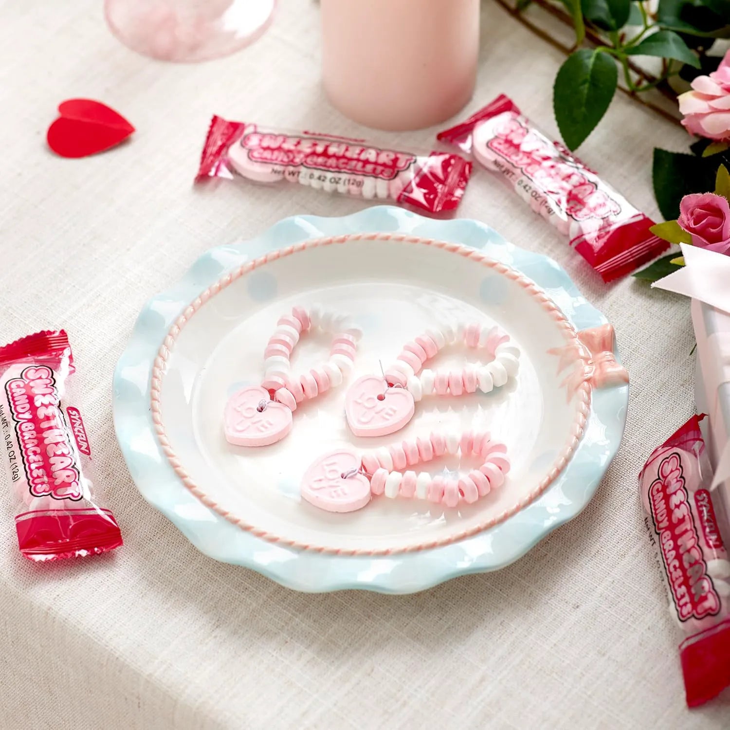 24-Pack Valentine's Day Candy Bracelets - Party Favors, Holiday Rewards