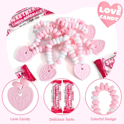 24-Pack Valentine's Day Candy Bracelets - Party Favors, Holiday Rewards