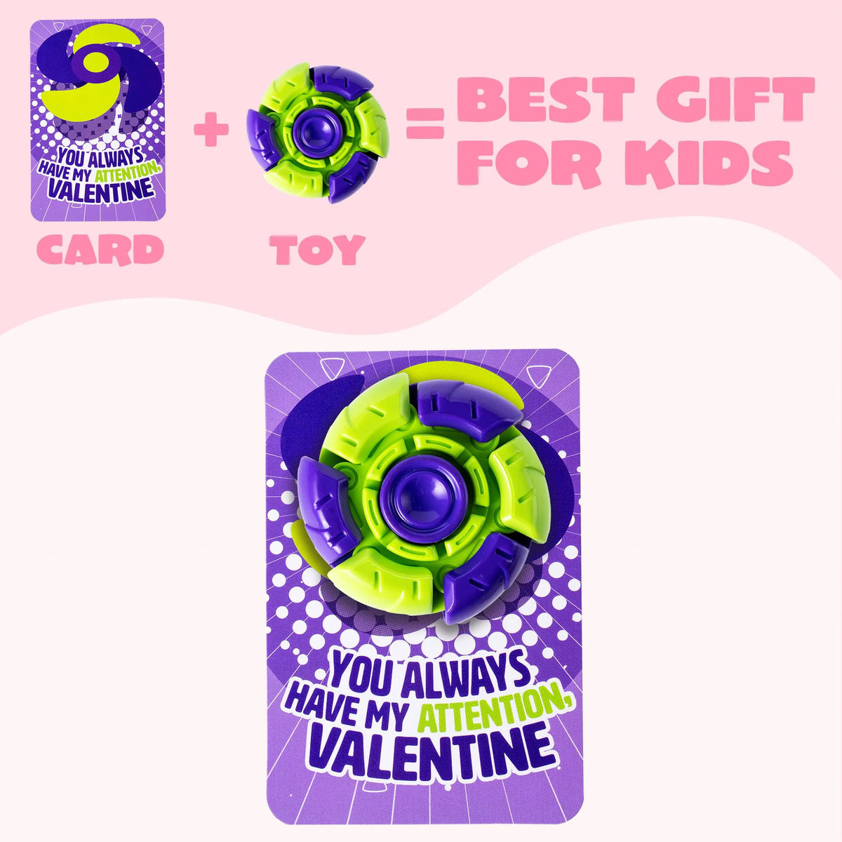 24-Pack Valentine's Day Plastic Fidget Spinners with 6 Design Gift Cards