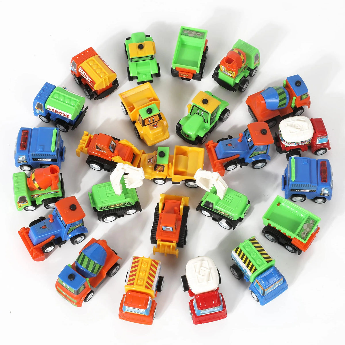 24 Construction Vehicles with Heart Shells and Valentine's Day Cards for Kids - Classroom Exchange Gifts