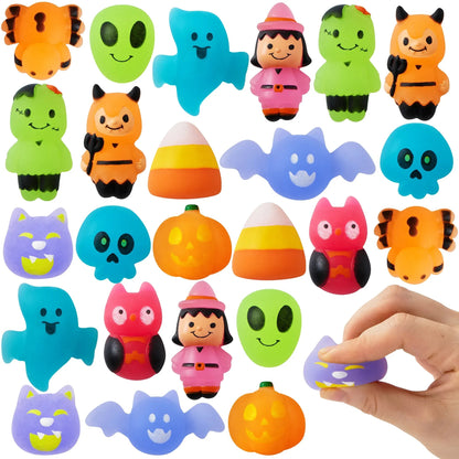 24 Glow-in-the-Dark Halloween Mochi Squishy Toys