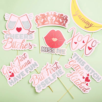 24-Piece Bachelorette Photo Booth Props Set