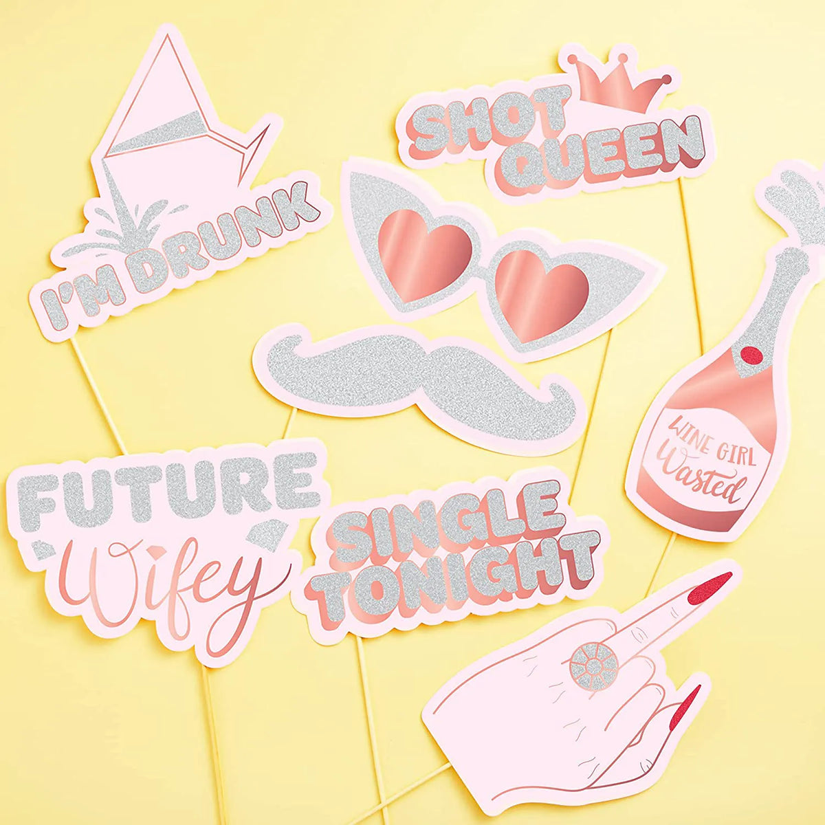24-Piece Bachelorette Photo Booth Props Set