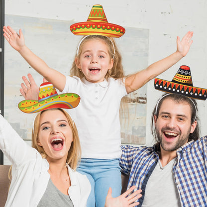 24 Cinco de Mayo Sombrero Headbands for Mexican Fiesta Party