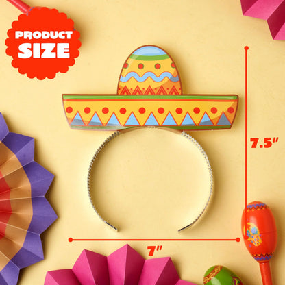 24 Cinco de Mayo Sombrero Headbands for Mexican Fiesta Party