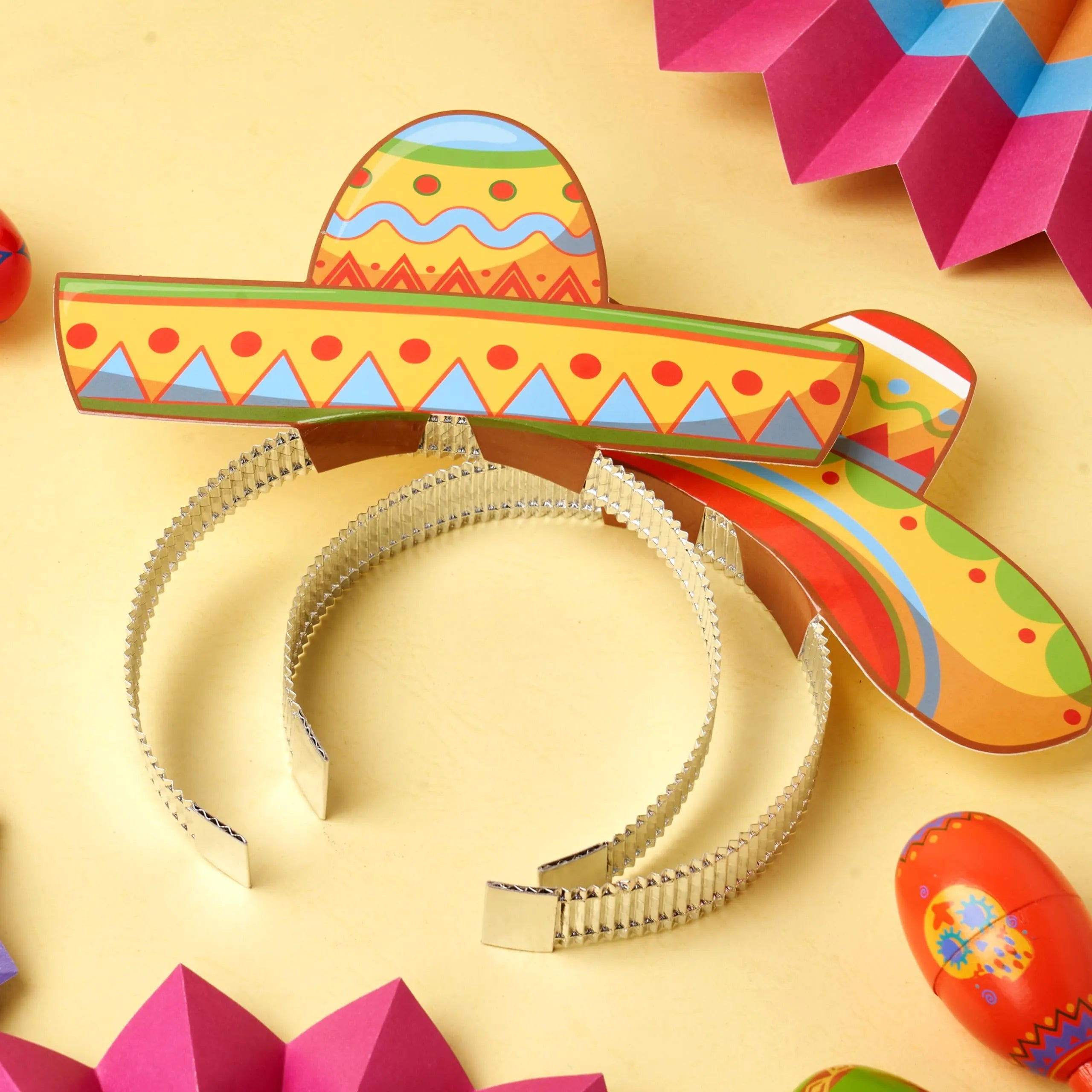 24 Cinco de Mayo Sombrero Headbands for Mexican Fiesta Party