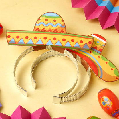 24 Cinco de Mayo Sombrero Headbands for Mexican Fiesta Party