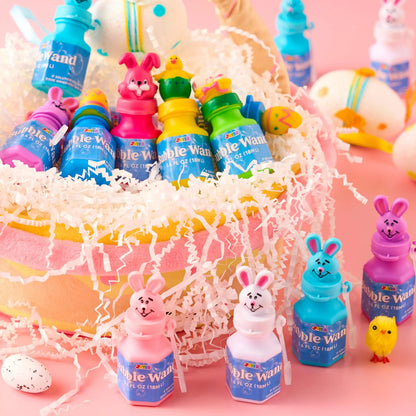 24-Pack Easter Bubble Wands - 8 Designs Featuring Animal and Easter Egg Characters