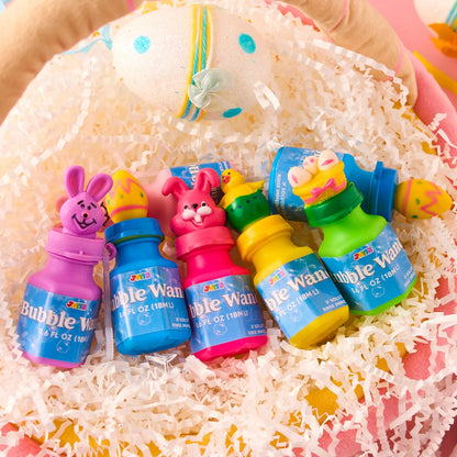 24-Pack Easter Bubble Wands - 8 Designs Featuring Animal and Easter Egg Characters