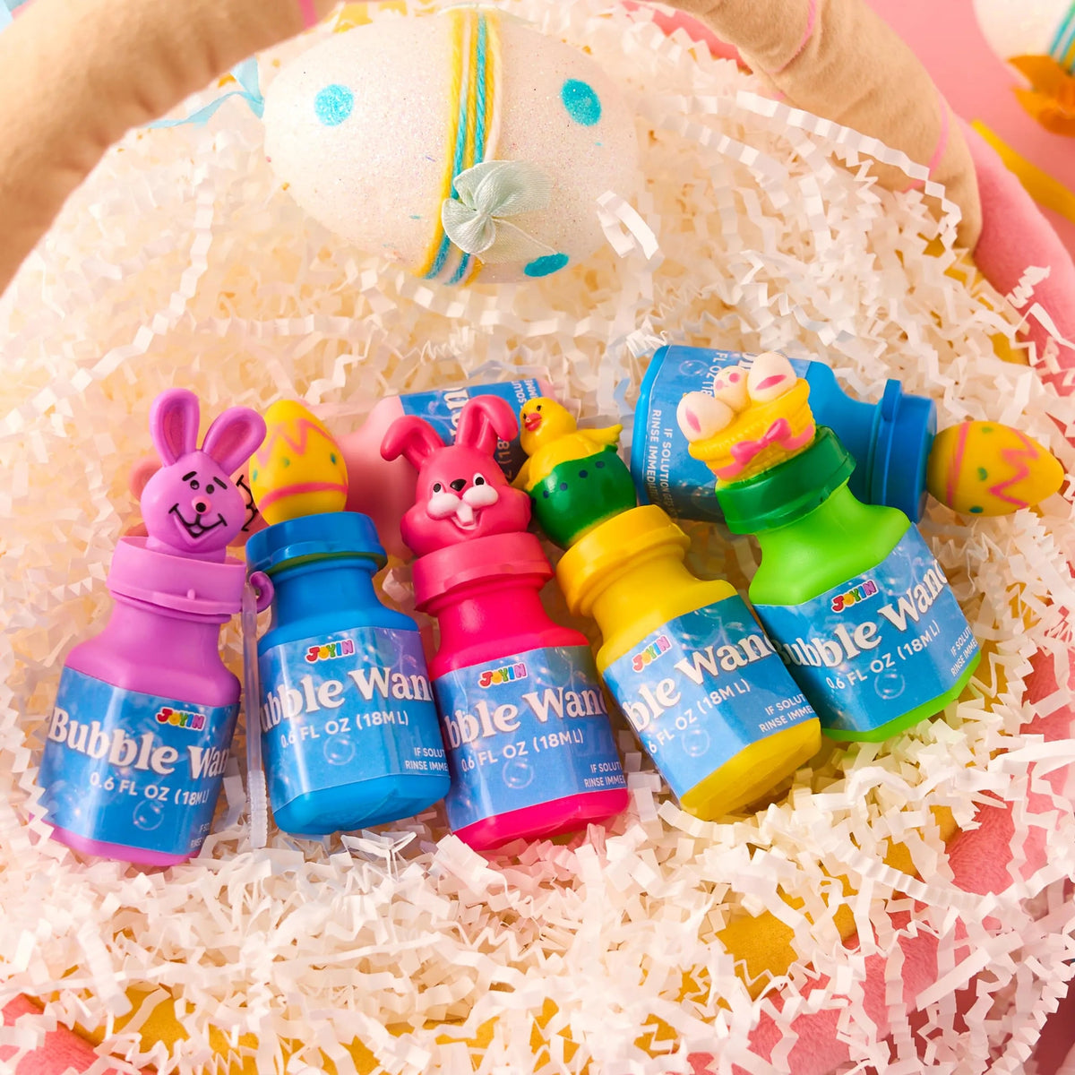 24-Pack Easter Bubble Wands - 8 Designs Featuring Animal and Easter Egg Characters