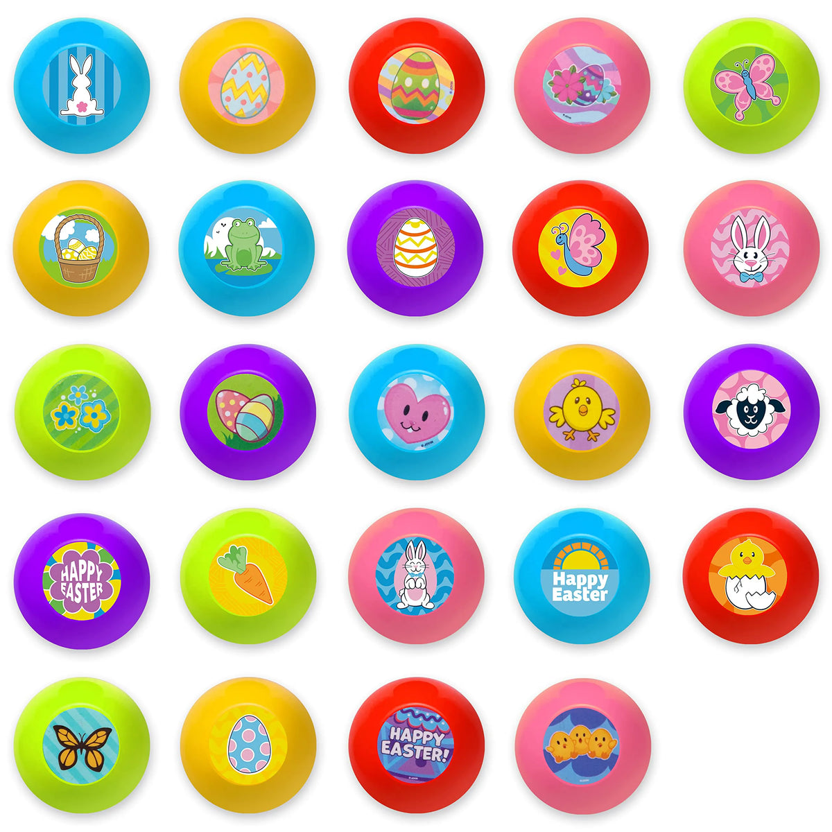 24 Easter Egg Stampers for Egg Hunt, Party Favors, and Classroom Prizes