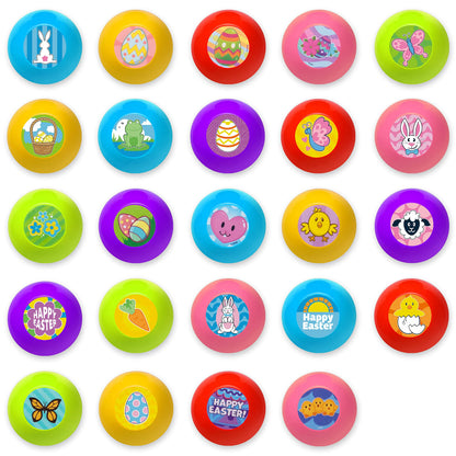 24 Easter Egg Stampers for Egg Hunt, Party Favors, and Classroom Prizes