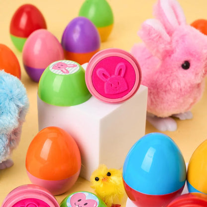 24 Easter Egg Stampers for Egg Hunt, Party Favors, and Classroom Prizes