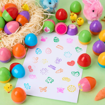24 Easter Egg Stampers for Egg Hunt, Party Favors, and Classroom Prizes