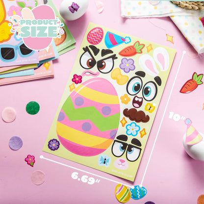 24Pcs Easter Make a Face Stickers with Chick, Bunny, Sheep, and Egg Patterns