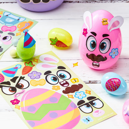 24Pcs Easter Make a Face Stickers with Chick, Bunny, Sheep, and Egg Patterns