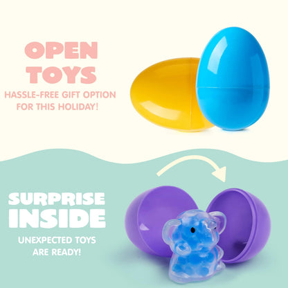 24 Pack Easter Prefilled Eggs with Mochi Squishy Toys for Egg Hunt