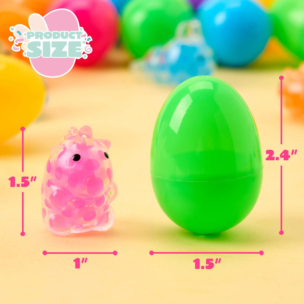 24 Pack Easter Prefilled Eggs with Mochi Squishy Toys for Egg Hunt