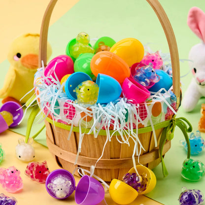 24 Pack Easter Prefilled Eggs with Mochi Squishy Toys for Egg Hunt