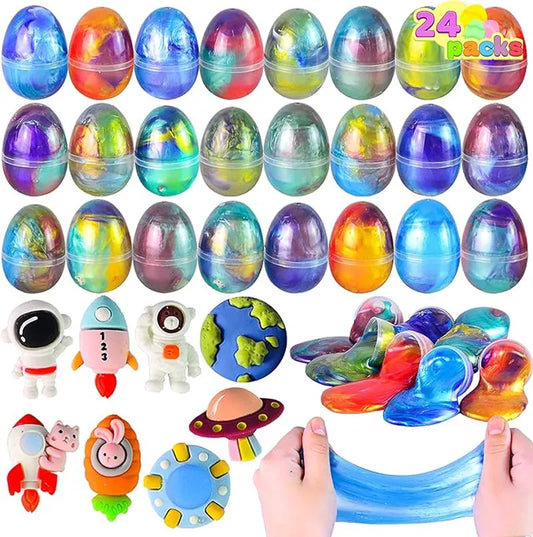 24 Galaxy Slime Eggs for Kids Party Favors