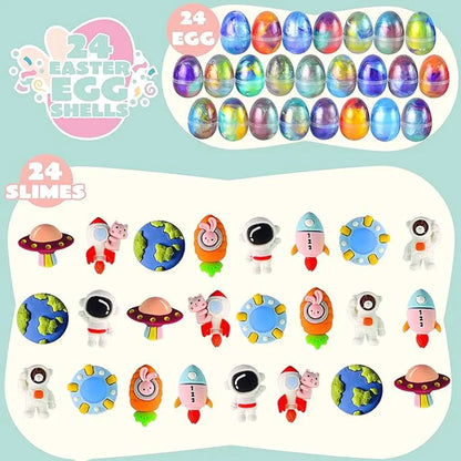 24 Galaxy Slime Eggs for Kids Party Favors