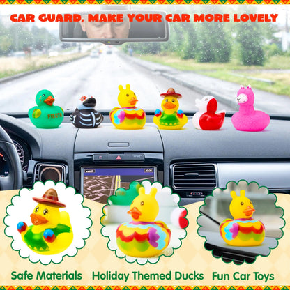 24 Mexican Fiesta Rubber Ducks for Party Favors & Decorations