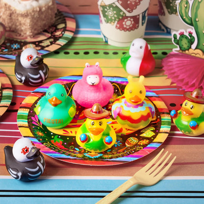 24 Mexican Fiesta Rubber Ducks for Party Favors & Decorations