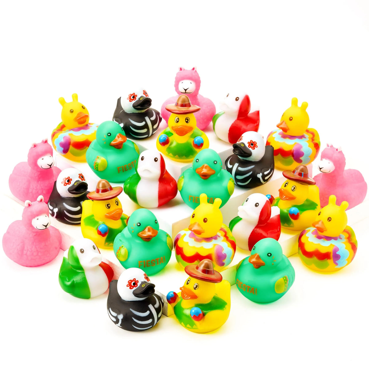 24 Mexican Fiesta Rubber Ducks for Party Favors & Decorations