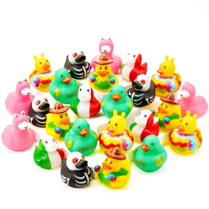24 Mexican Fiesta Rubber Ducks for Party Favors & Decorations