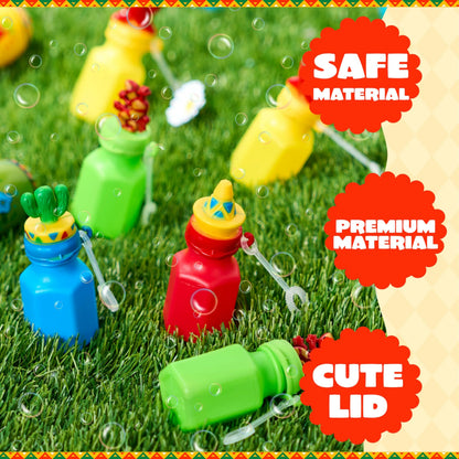 24-Pack Mexican Mini Bubble Wands for Cinco de Mayo Birthday Party