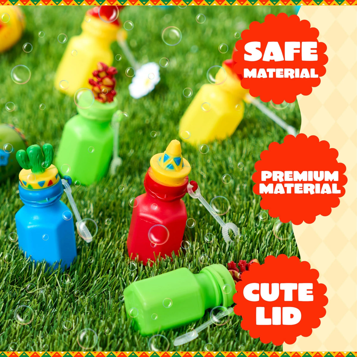24-Pack Mexican Mini Bubble Wands for Cinco de Mayo Birthday Party