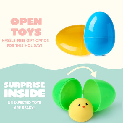 24-Pack Mochi Squishy Toys in Prefilled Easter Eggs, Squeeze Toy Fillers for Easter Egg Hunt
