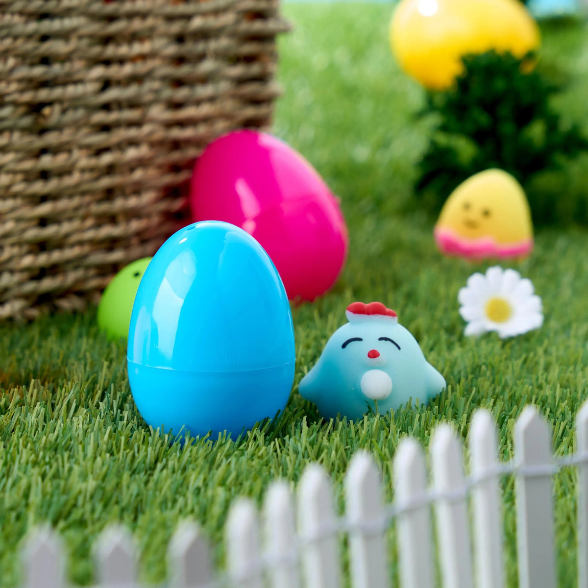 24-Pack Mochi Squishy Toys in Prefilled Easter Eggs, Squeeze Toy Fillers for Easter Egg Hunt