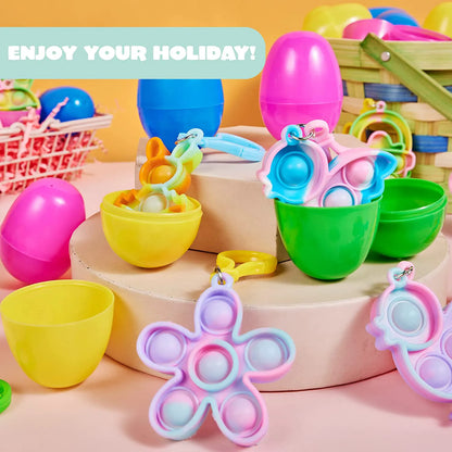 24-Pack Plush Bubble Keychain Easter Eggs