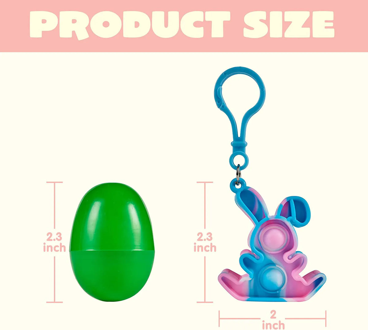 24-Pack Plush Bubble Keychain Easter Eggs