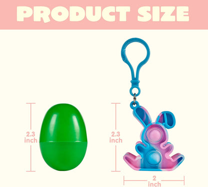 24-Pack Plush Bubble Keychain Easter Eggs