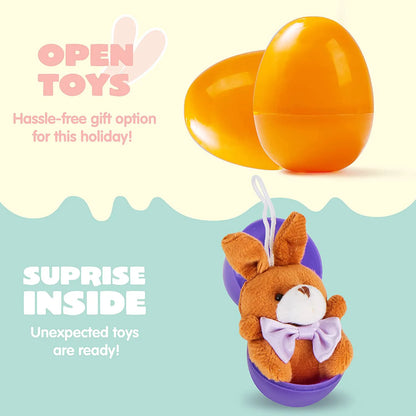 24 Plush Bunnies and Bears Prefilled Easter Eggs (2.23 in)