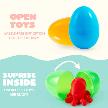 24 Prefilled Easter Eggs with 3D Printed Articulated Toys, Party Favors for Kids