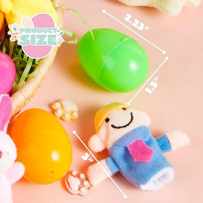 24 Prefilled Easter Eggs with Animal Finger Puppets for Kids Party & Hunt