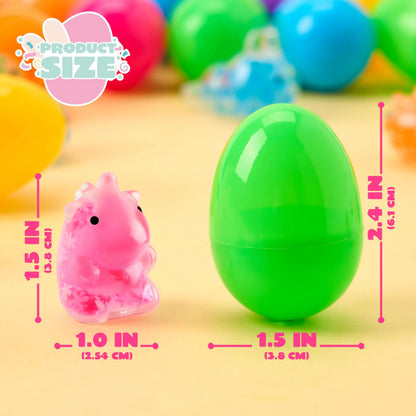 24 Prefilled Easter Eggs with Cute Animal Mochi Squishy Toys for Egg Hunt, Basket Stuffers & Party Favors