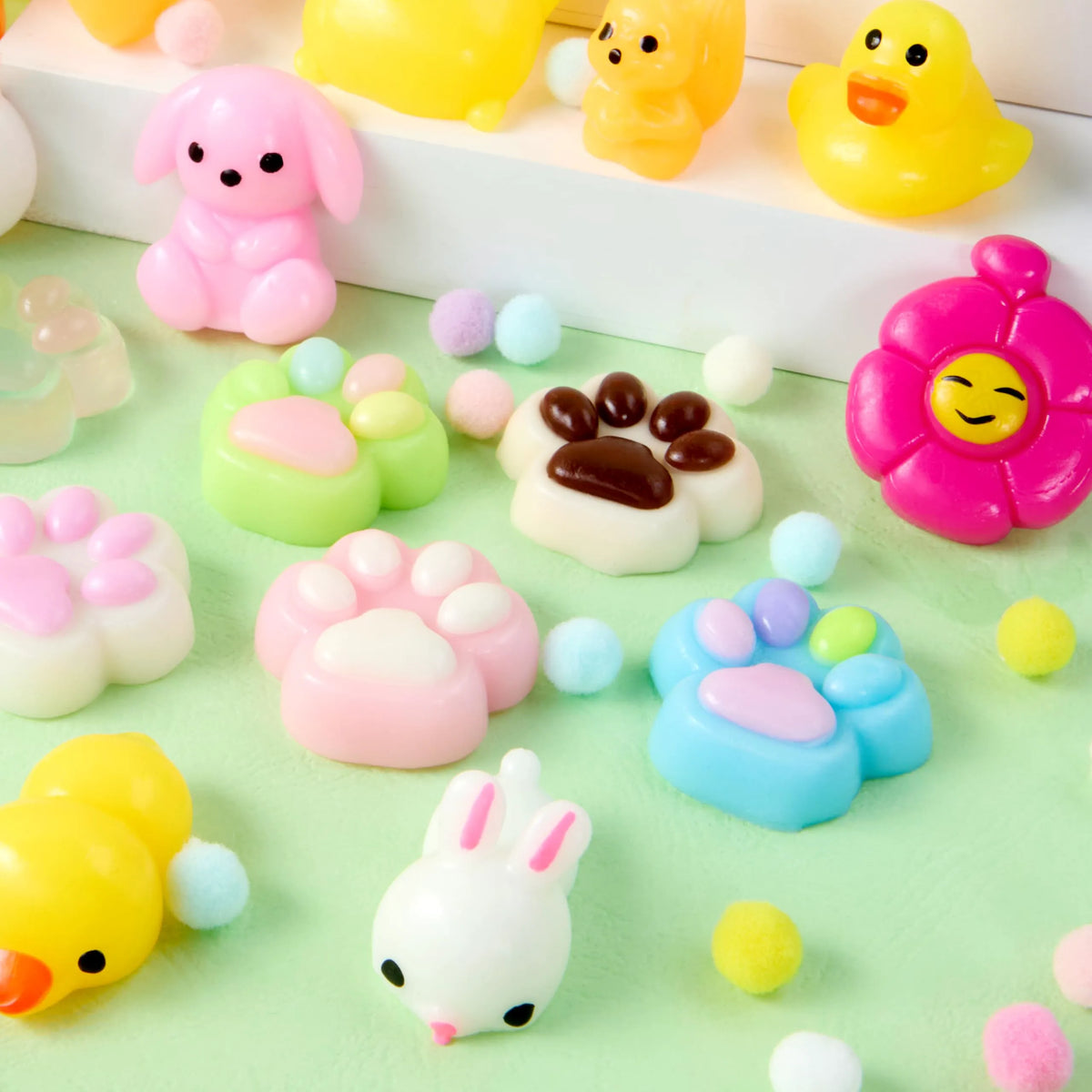 24 Prefilled Easter Eggs with Cute Mochi Squishy Toys for Egg Hunts, Basket Stuffers & Party Favors