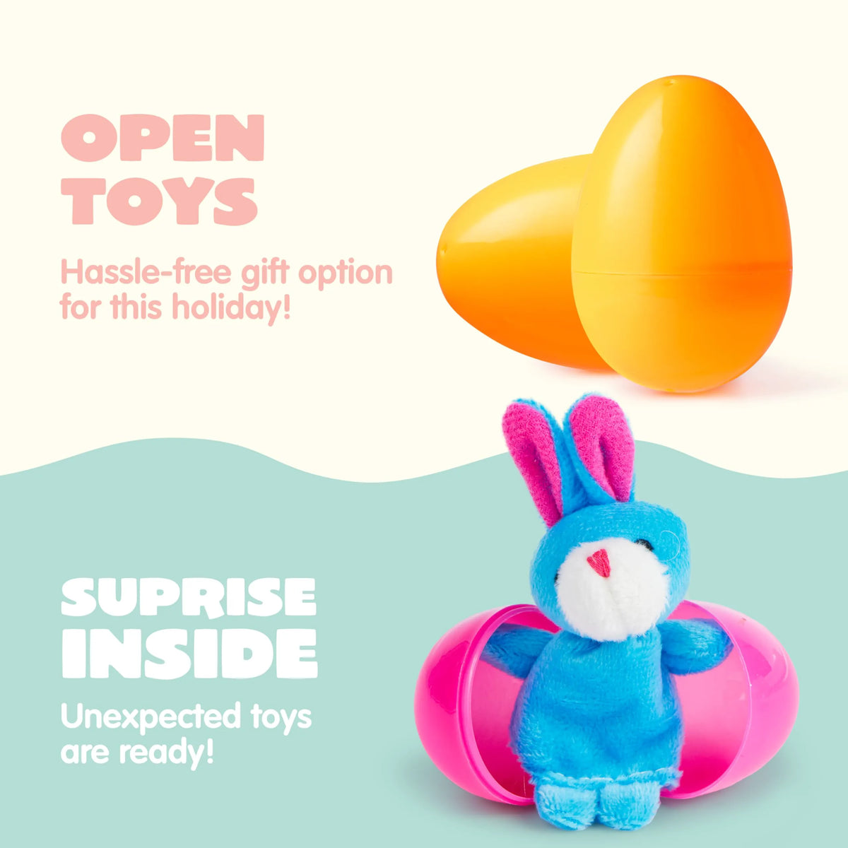 24 Prefilled Easter Eggs with Finger Puppets for Kids Party & Hunt