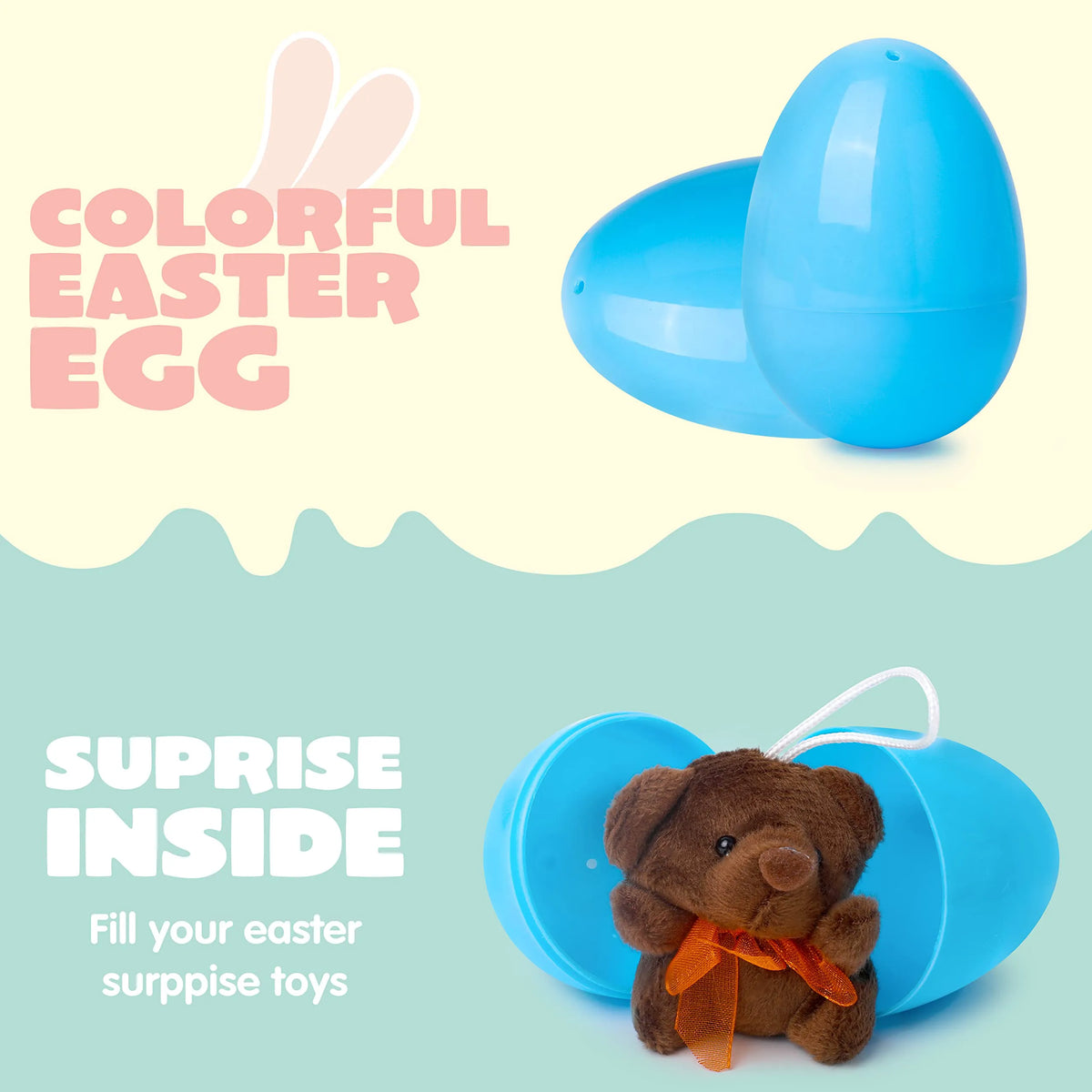 24 Prefilled Easter Eggs with Mini Plush Animal Toys for Kids