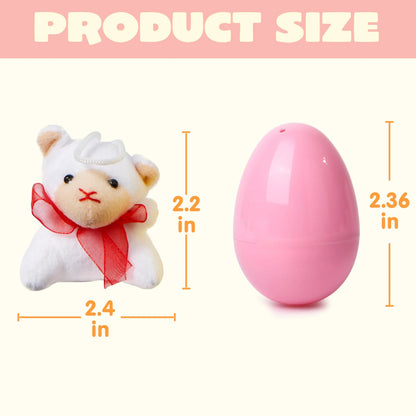 24 Prefilled Easter Eggs with Mini Plush Animal Toys for Kids